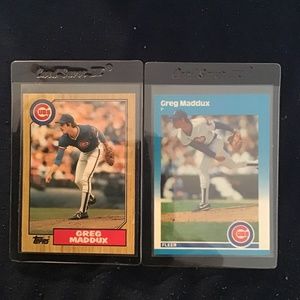 2 Greg Maddox Rookie Cards 1987 fleer /topps mint